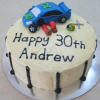 Car - Flat Tire Car Birthday Cake